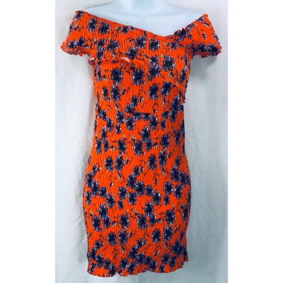 Topshop Dresses & Skirts - Topshop orange off the shoulder bodycon dress 7371